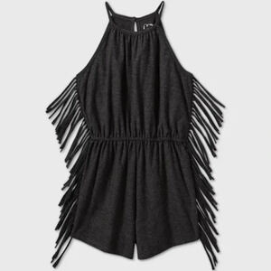 Fringe halter romper xl 14 16